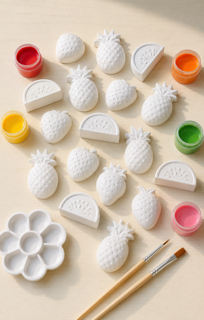 White plaster fruit painting kit