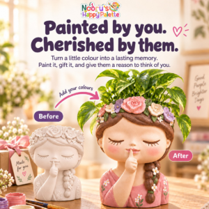Girl Flower Pot DIY Painting Kit