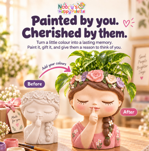 Girl Flower Pot DIY Painting Kit